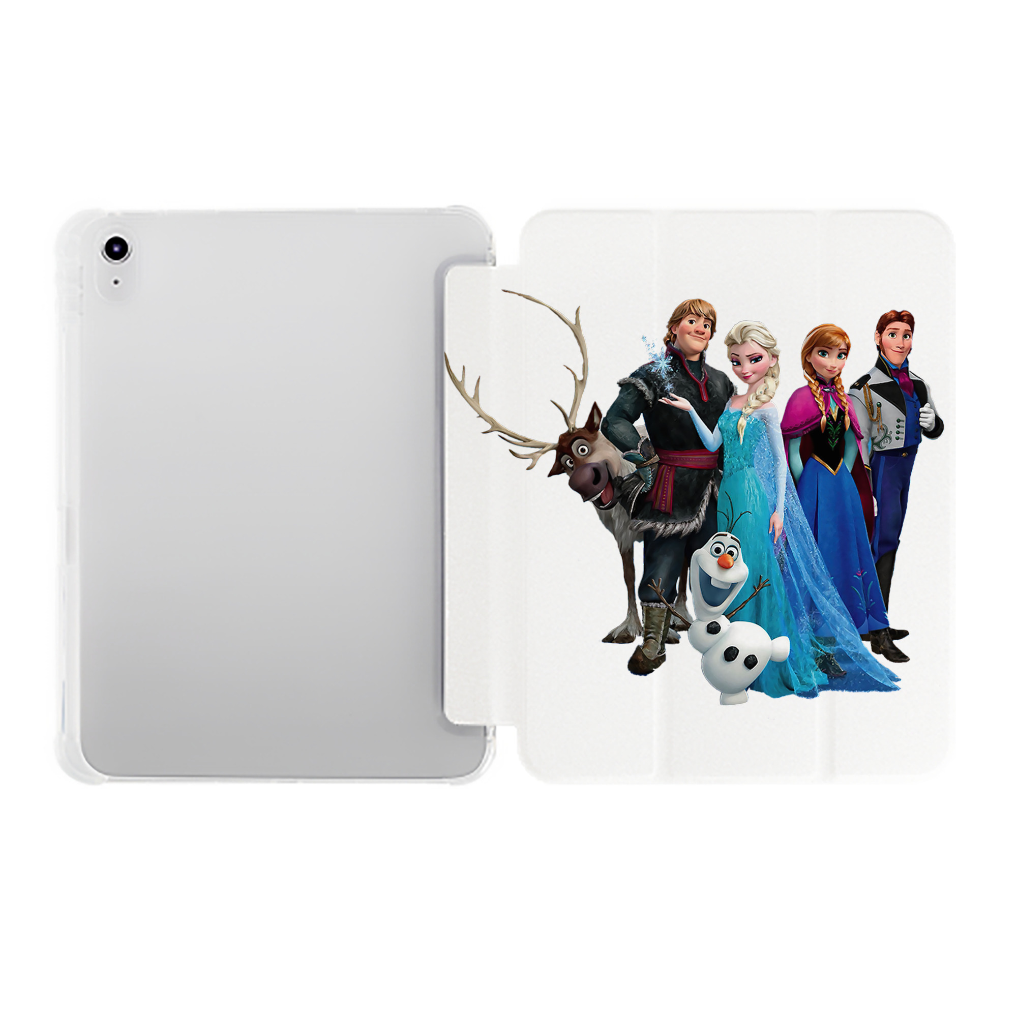 （画像用） アナと雪の女王 アンナ エルサ Frozen Anna Elsa IPad ケース ペン収納付き 三つ折りスタンド PUレザー×シリコン 対応機種9.5/10.5/10.9インチ